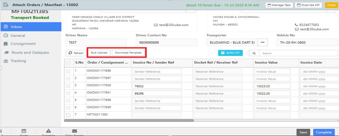 Attach Bulk Orders to Manifest in Records Time